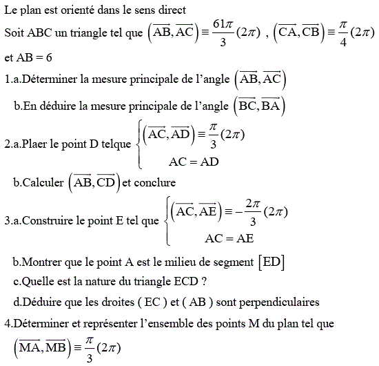 Angles orientés: Exercice 54