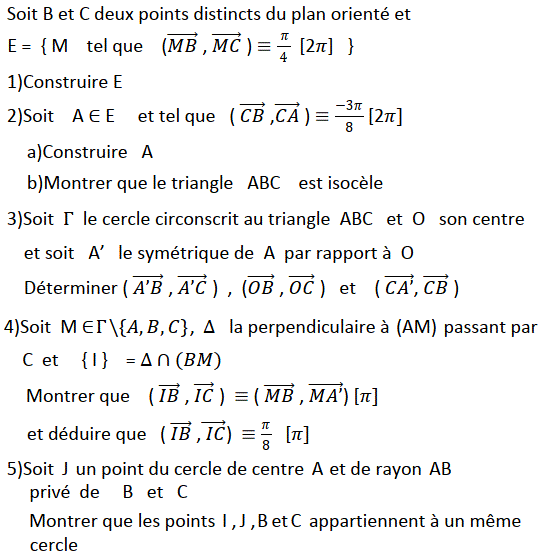 Angles orientés: Exercice 63