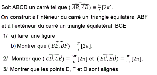 Angles orientés: Exercice 3