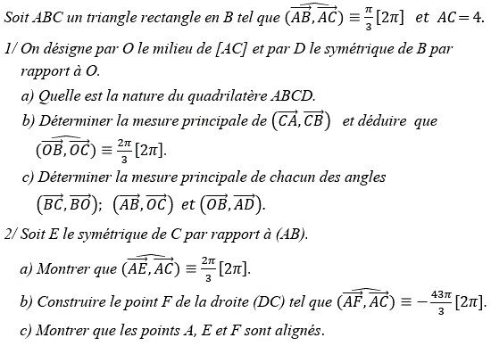Angles orientés: Exercice 22