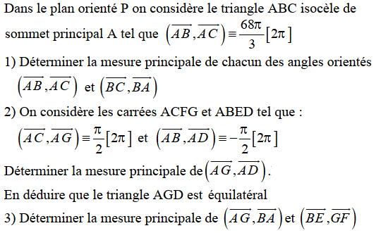 Angles orientés: Exercice 13