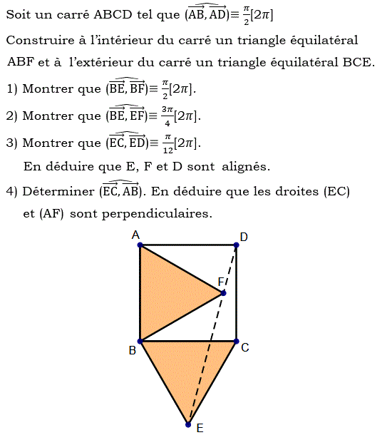 Angles orientés: Exercice 6