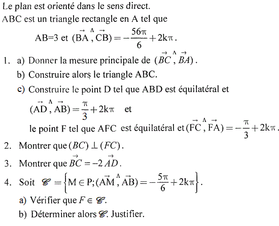 Angles orientés: Exercice 22