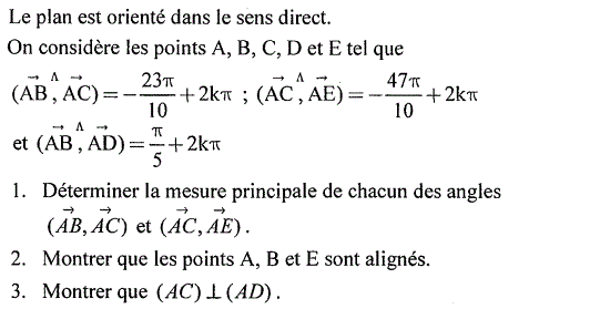 Angles orientés: Exercice 11