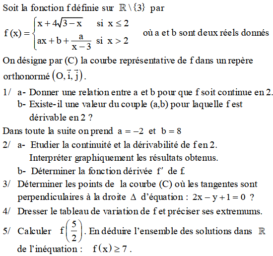 Dérivabilité: Exercice 60