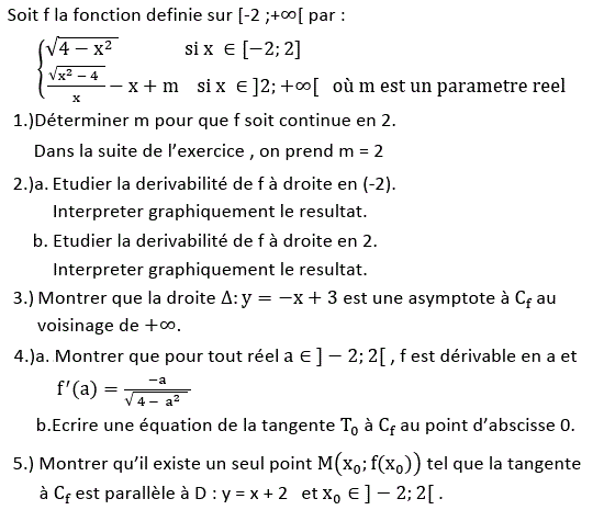 Dérivabilité: Exercice 8