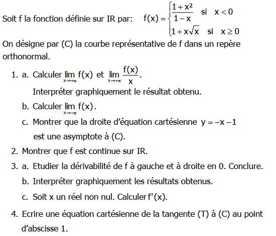 Dérivabilité: Exercice 56