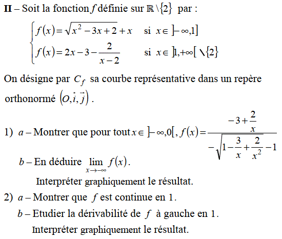 Dérivabilité: Exercice 15