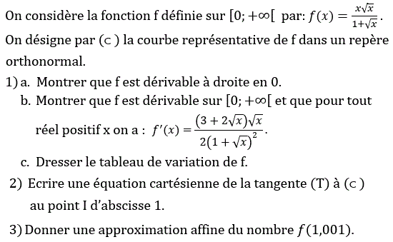 Dérivabilité: Exercice 35