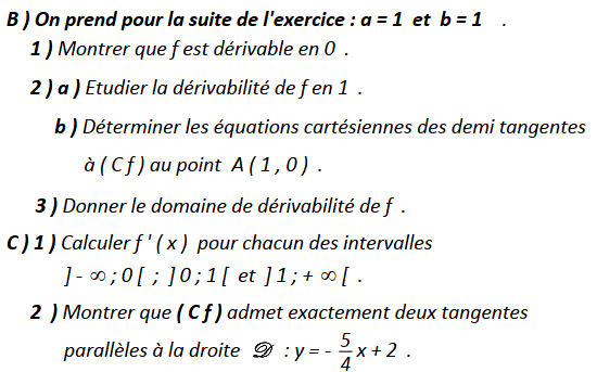 Dérivabilité: Exercice 34