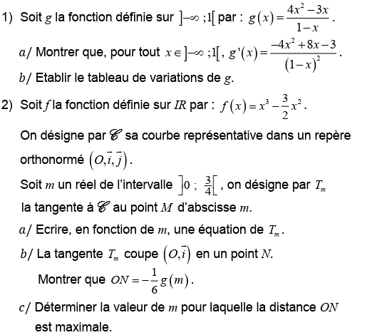 Dérivabilité: Exercice 52