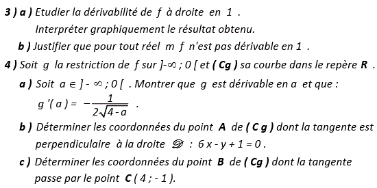 Dérivabilité: Exercice 16
