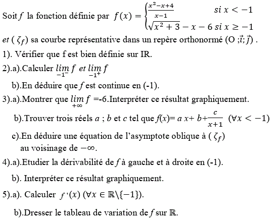 Dérivabilité: Exercice 44