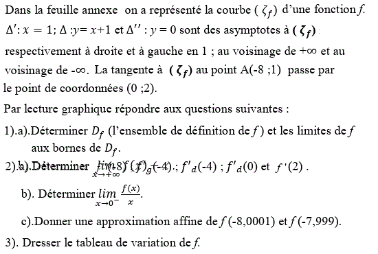 Dérivabilité: Exercice 14