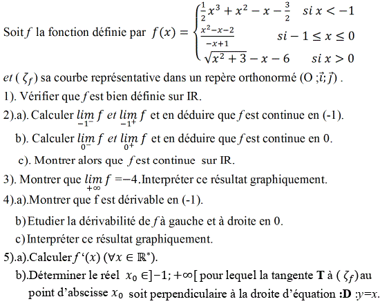 Dérivabilité: Exercice 34