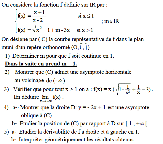 Dérivabilité: Exercice 7