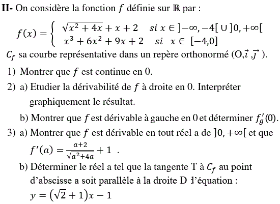 Dérivabilité: Exercice 37