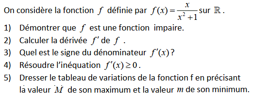 Dérivabilité: Exercice 51