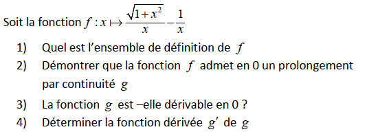 Dérivabilité: Exercice 38