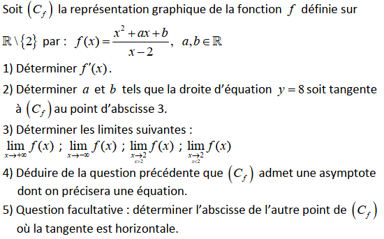 Dérivabilité: Exercice 31