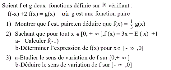 Généralités sur les fonctions: Exercice 11