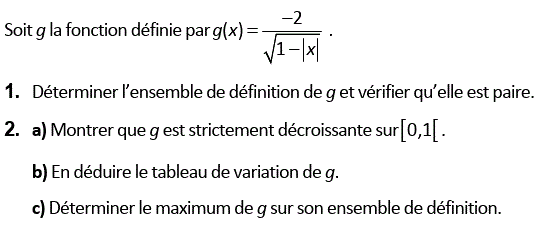 Généralités sur les fonctions: Exercice 10