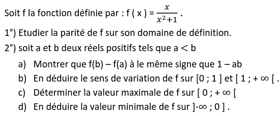 Généralités sur les fonctions: Exercice 6
