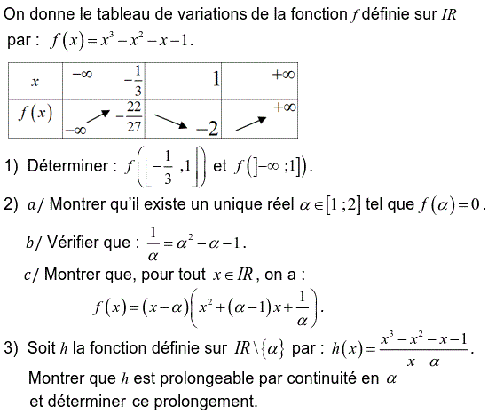 Limites et continuité: Exercice 63
