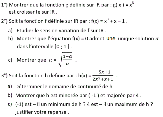 Limites et continuité: Exercice 61