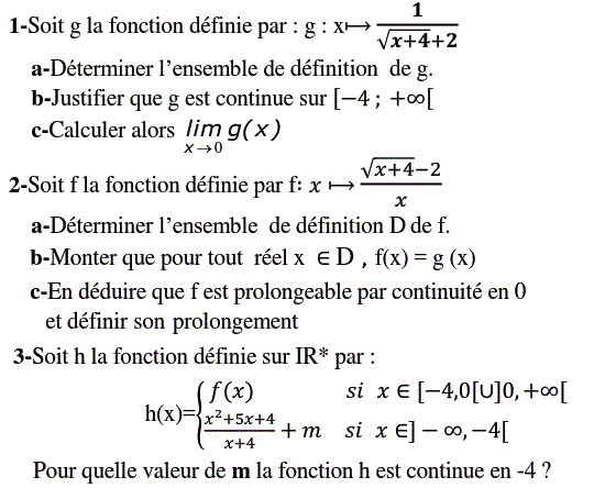 Limites et continuité: Exercice 25