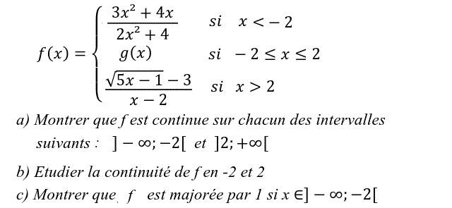Limites et continuité: Exercice 104
