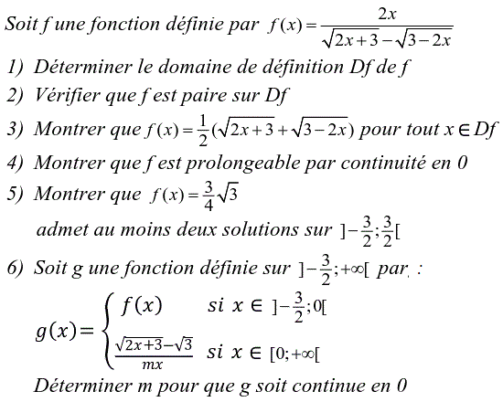 Limites et continuité: Exercice 26