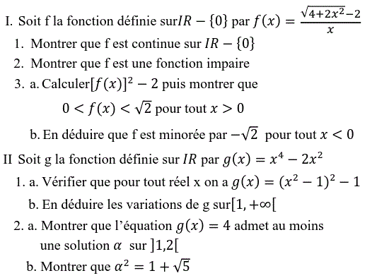 Limites et continuité: Exercice 41