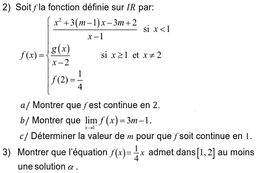 Limites et continuité: Exercice 74