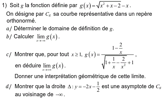 Limites et continuité: Exercice 72