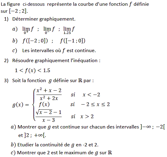 Limites et continuité: Exercice 15