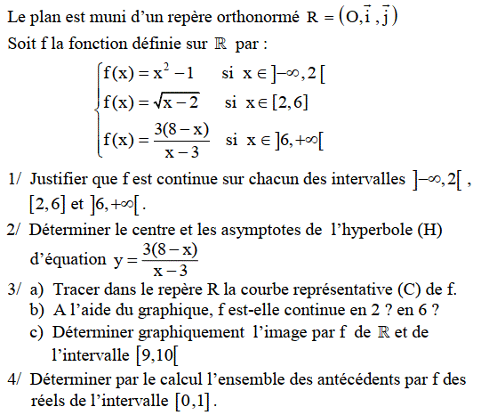 Limites et continuité: Exercice 100