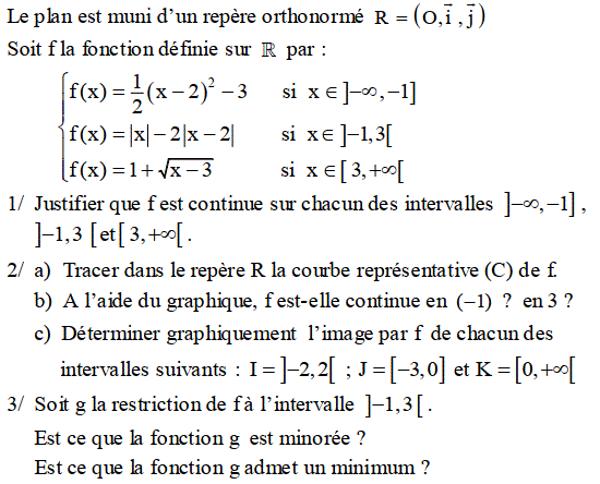 Limites et continuité: Exercice 18