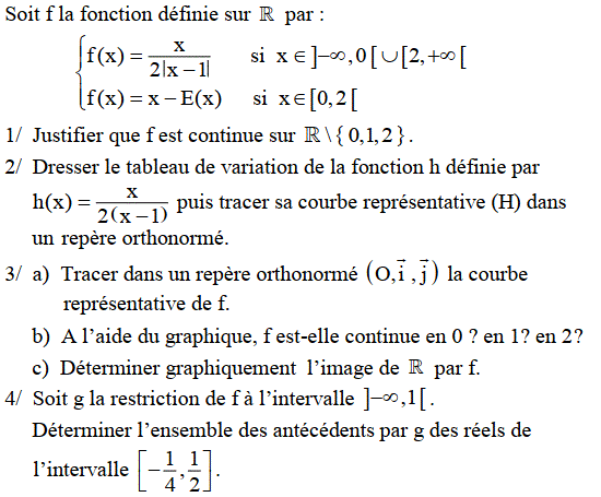 Limites et continuité: Exercice 20
