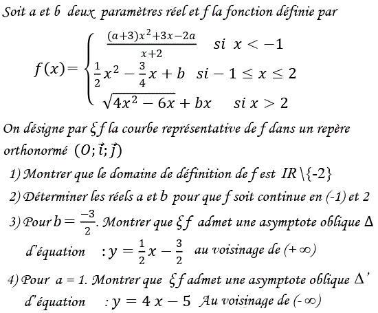 Limites et continuité: Exercice 85