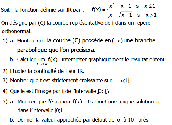 Limites et continuité: Exercice 84