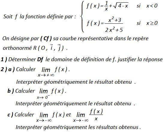 Limites et continuité: Exercice 116