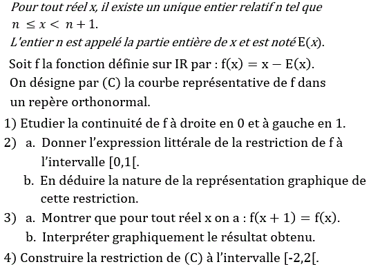 Limites et continuité: Exercice 20