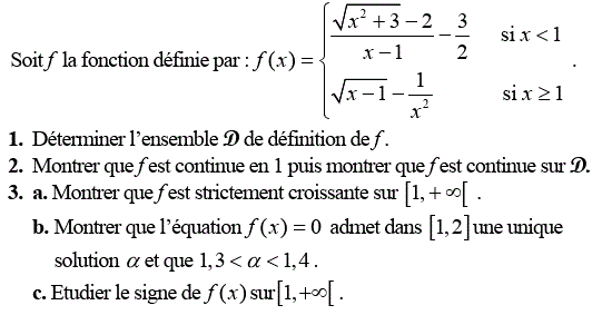 Limites et continuité: Exercice 45