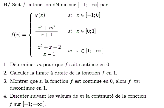 Limites et continuité: Exercice 71