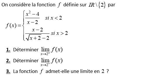 Limites et continuité: Exercice 21