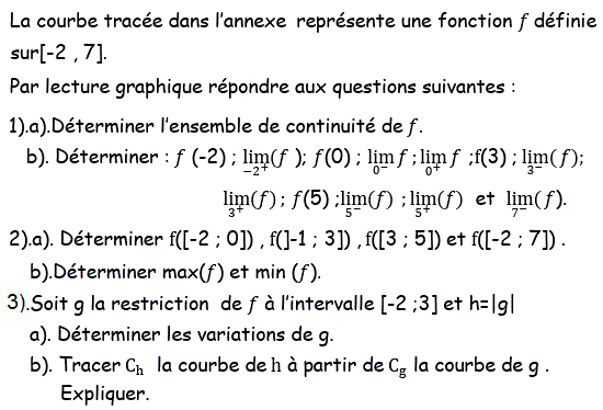 Limites et continuité: Exercice 2