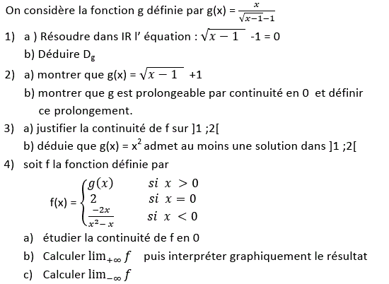 Limites et continuité: Exercice 27