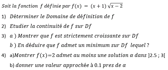 Limites et continuité: Exercice 47