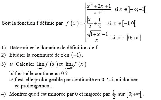 Limites et continuité: Exercice 113